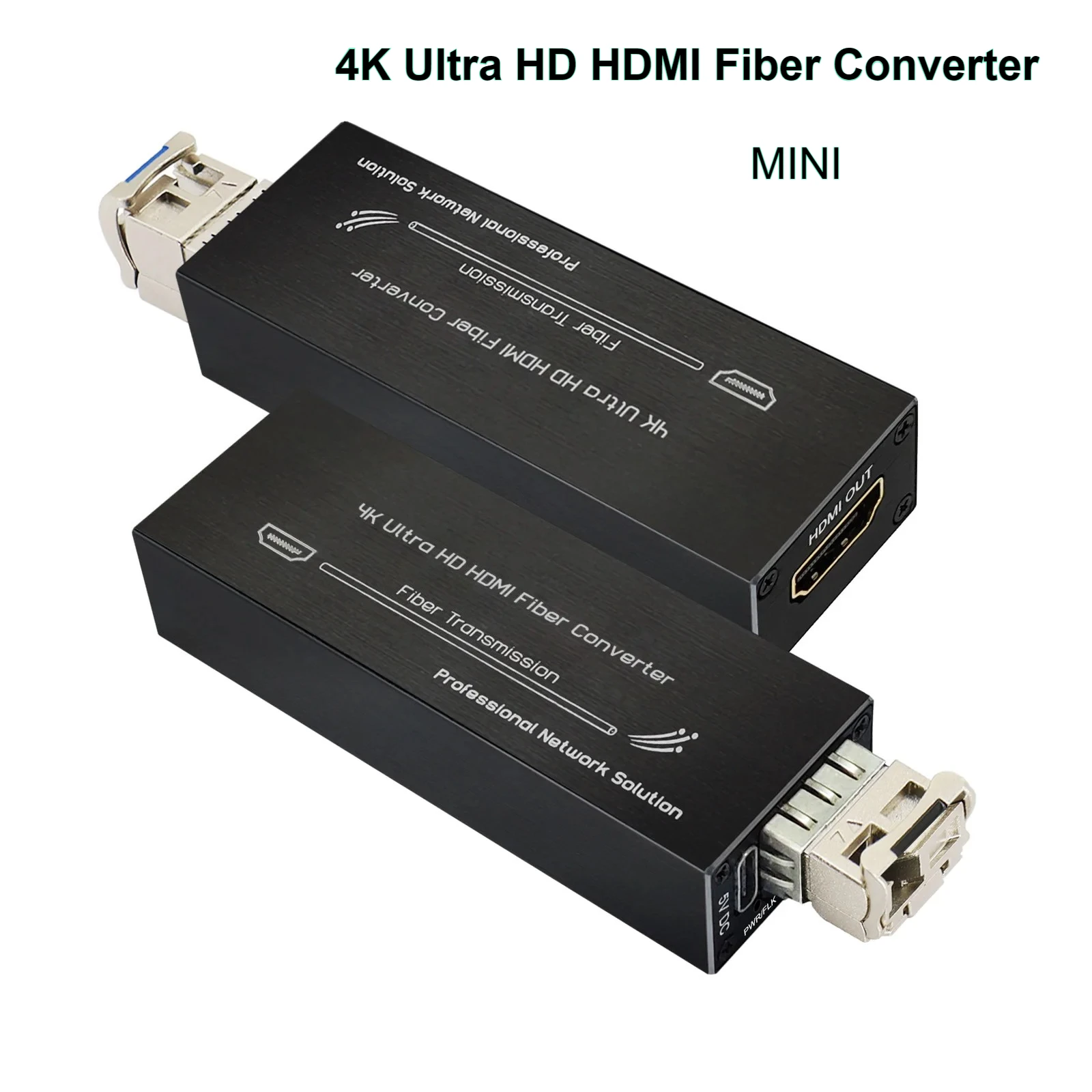 Mini 4K HDMI Extender HDMI Over Fiber Converter 4K@30HZ Video Optical Transceiver LC Single Mode 20km Multimode 300m 10G SFP