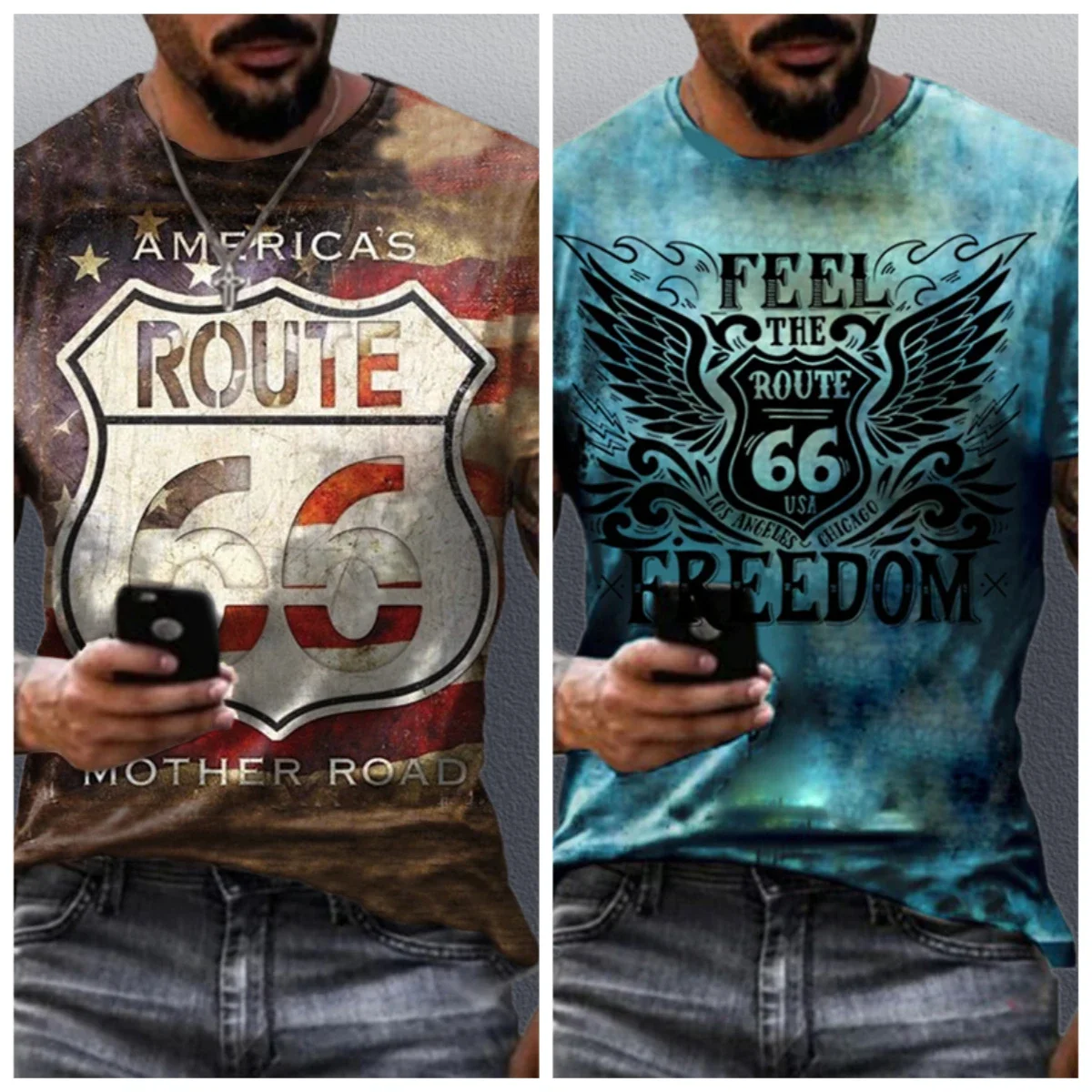 

Vintage Men's T-shirts 3D Retro Print Short Sleeve Letter Tops Fashion Oil T Shirt for Mens Motorcycle T-shirts Oversized Tees