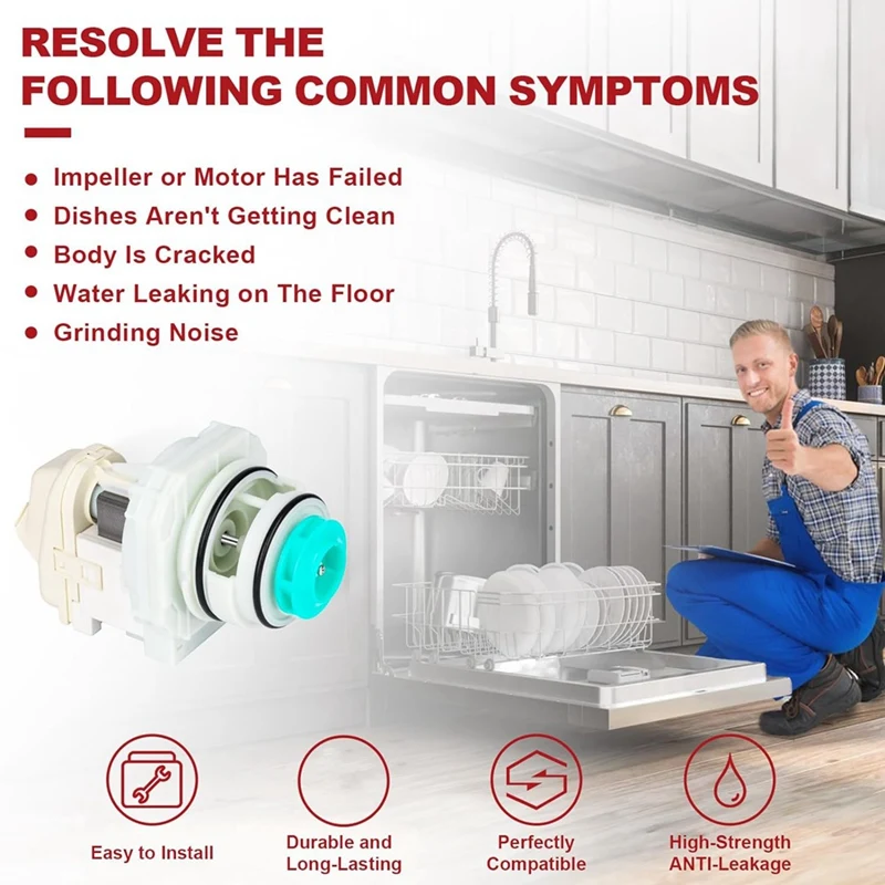 5304519906   مضخة غسالة الأطباق ومجموعة المحرك لـ Frigidaire IKEA White Westinghouse AP 6840161   PS 12712308   EAP 12712308 -A66K