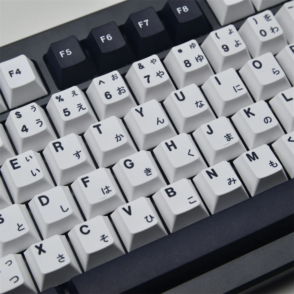 Imagem -03 - Keycap Teclado Mecânico Gmk Preto Branco Keycaps Japoneses Perfil Cereja Pbt Sublimação Dye Interruptor mx 129 Chaves