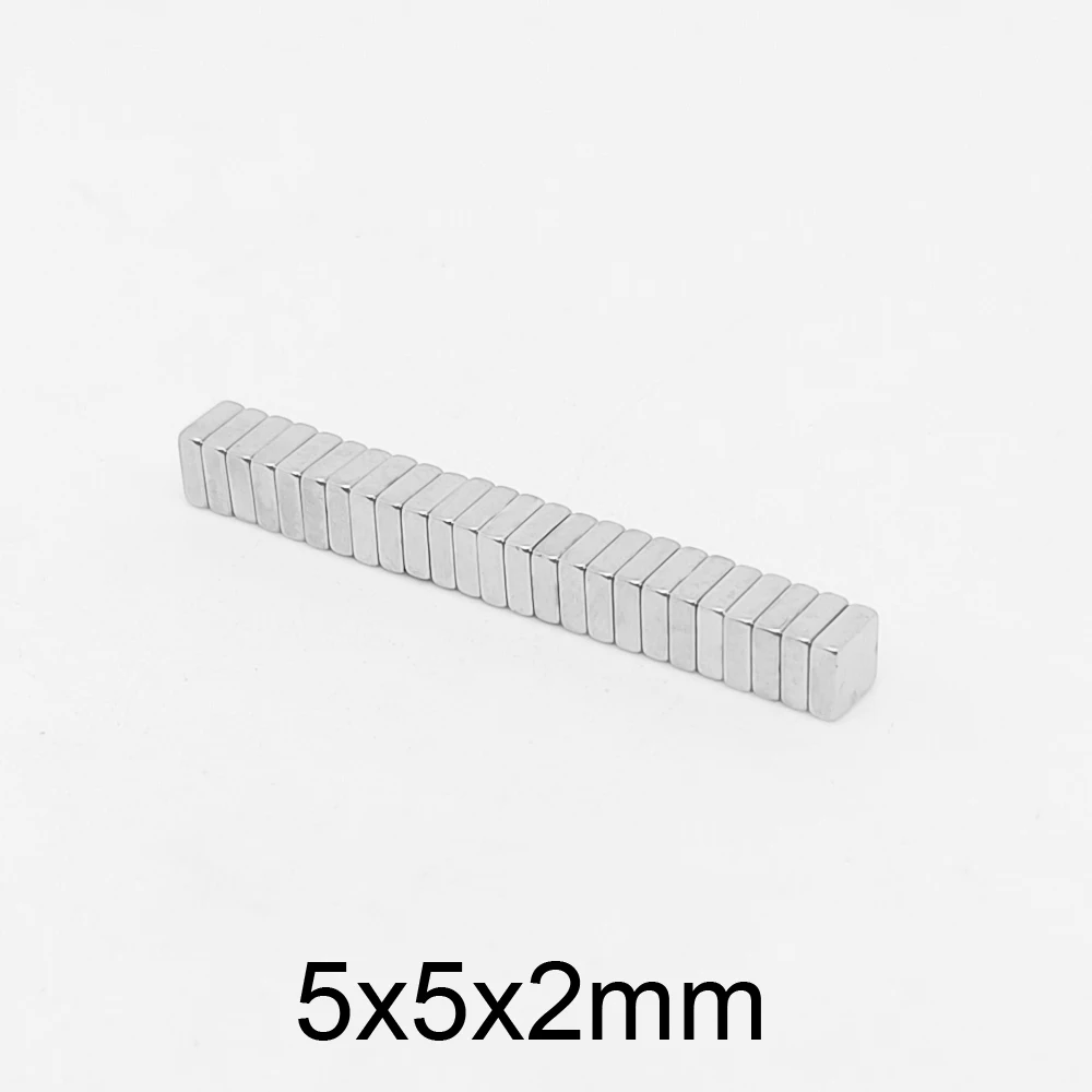 20/50/100/200/500/1000PCS 5x5x2 Small Block Search Magnet Strong N35 Quadrate Rare Earth Neodymium Magnets Sheet  5*5*2  5x5x2mm