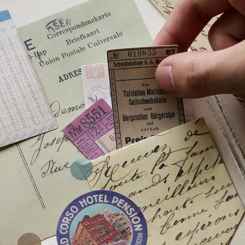 40pcs/pack Retro Handbook Material Pack Renaissance Series Creative Handbook Decorative Base Paper 4 Choices classical stylish