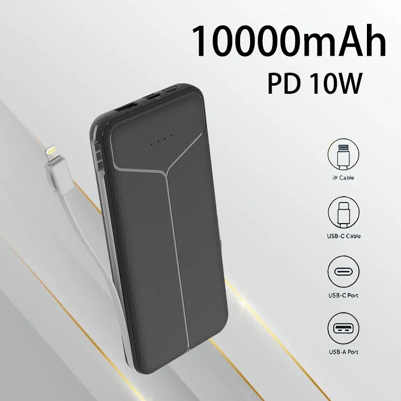 

Портативный внешний аккумулятор большой емкости 10000 мАч с двумя выходами, высококачественный, для длительного использования.