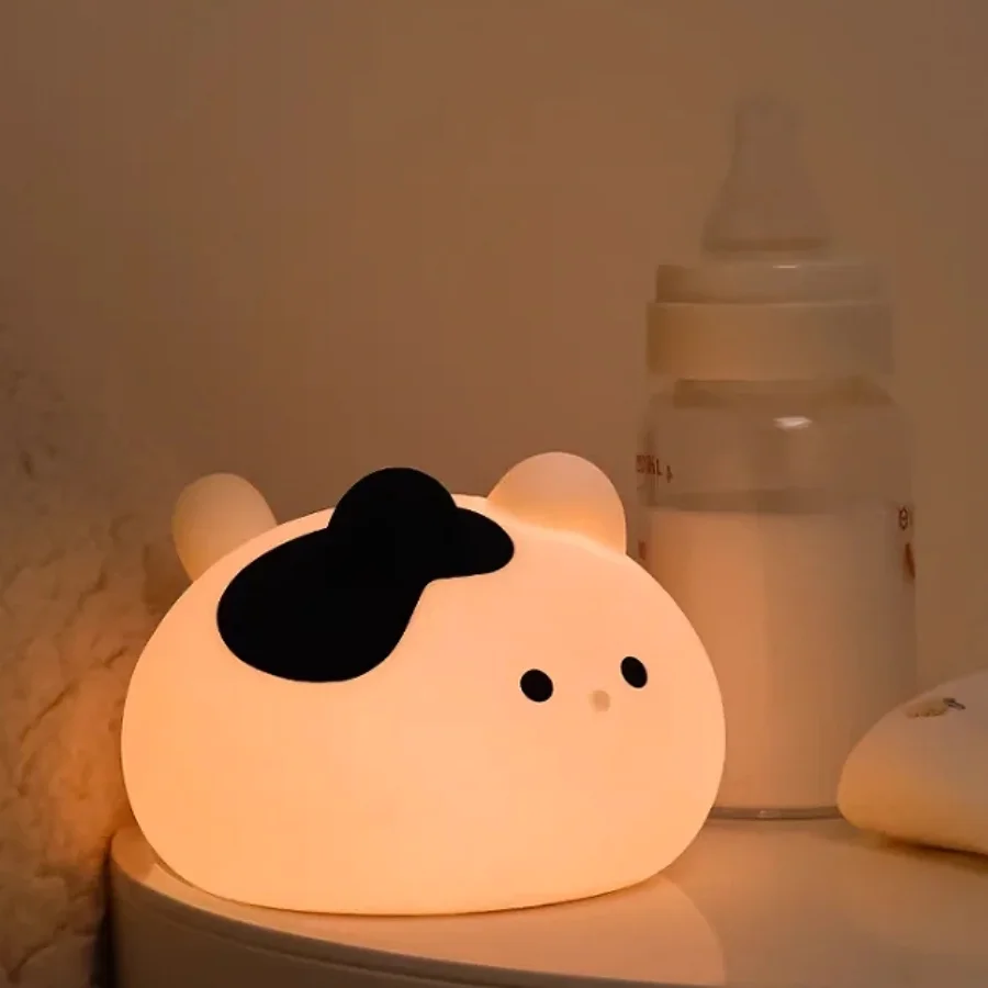 Creative Animal Cat Sleeping Lamp Desk  Bedroom Bedside Table Lamp Silicone LED Touch Sensor Night Lamp