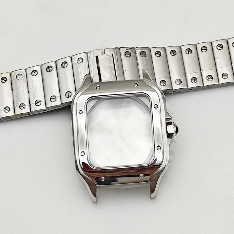 38mm Watch Case Men's Watches Stainless Steel Watchband Parts Sapphire Glass Fit 2813 8215 NH34 NH35 Movement