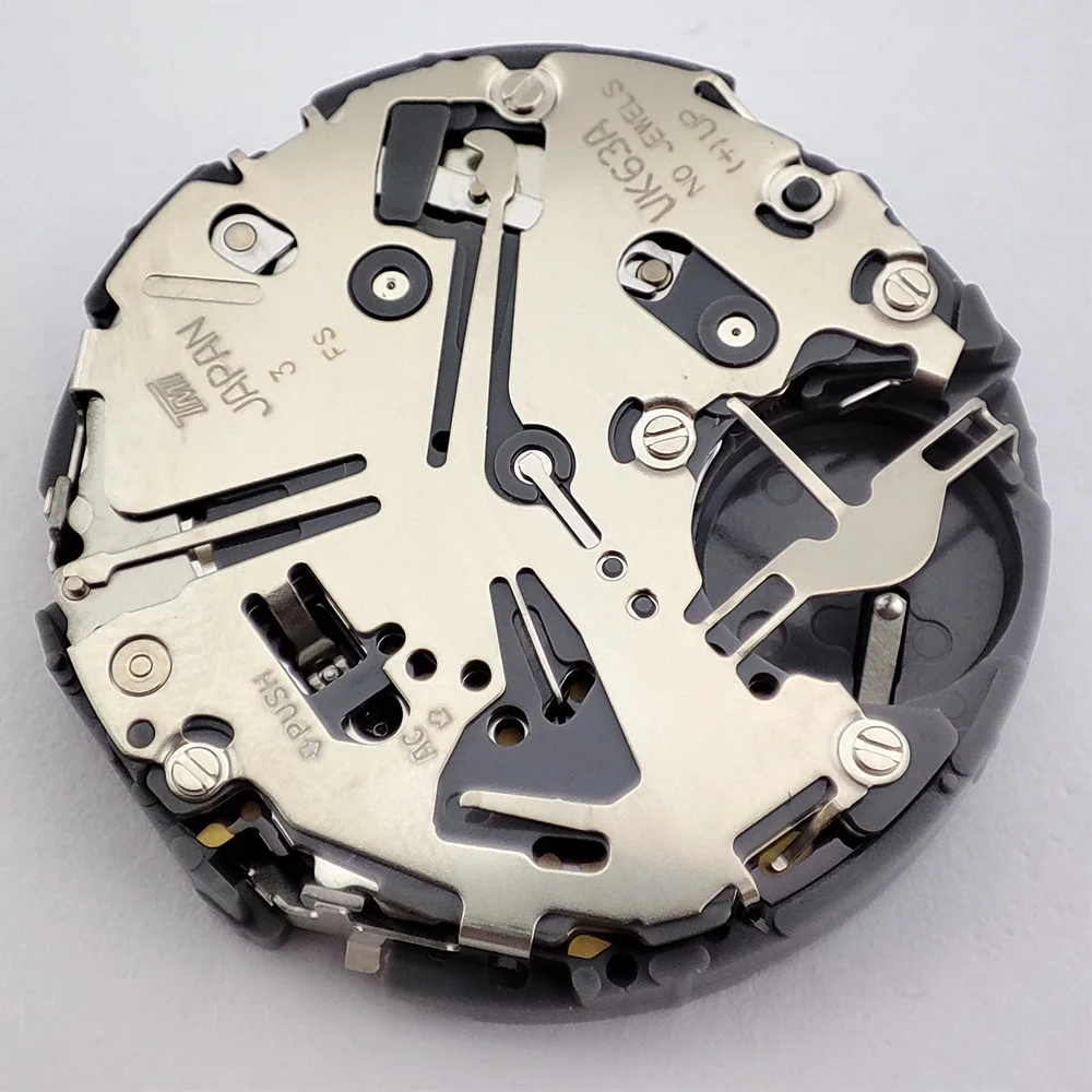 VK63A Movement Quartz Watch Date Chronograph Watch Movement For VK Series VK63/VK63A Watch Black Single Calend At 6 O'clock Date