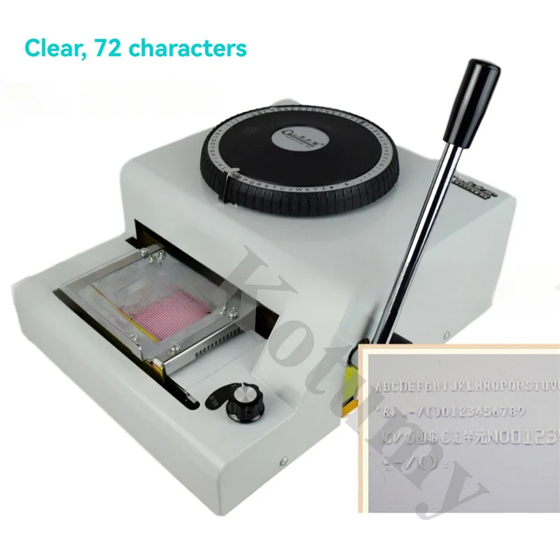 72 Characters PVC Card Embossing Machine, Letterpress Rotogravure Printing, Make Name Card Code Printer