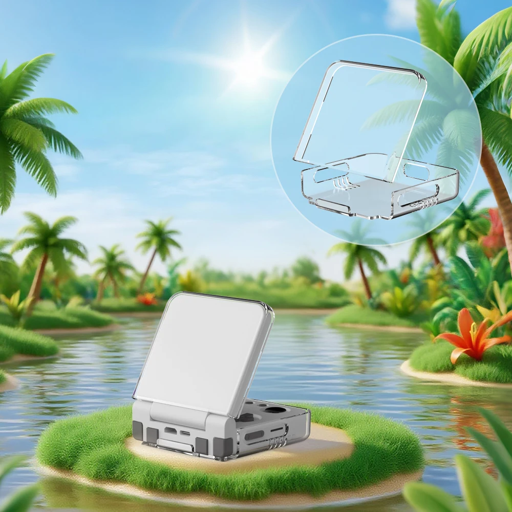 

Flip V2 Game Console Protective Case for Miyoo Flip/Flip V2 Anti Drop PC Protective Sleeve Transparent Gray Transparent