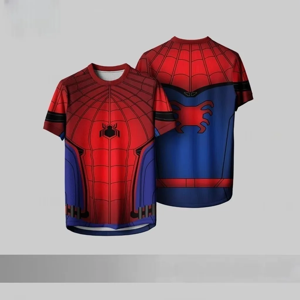 2026 Eltern-Kind Spider Hero Grafik-Jersey, Rot-Blau-Gold 3D-gedrucktes Kurzarm-T-Shirt, Polyester Familien-Matching-Oberteile – Detail 7