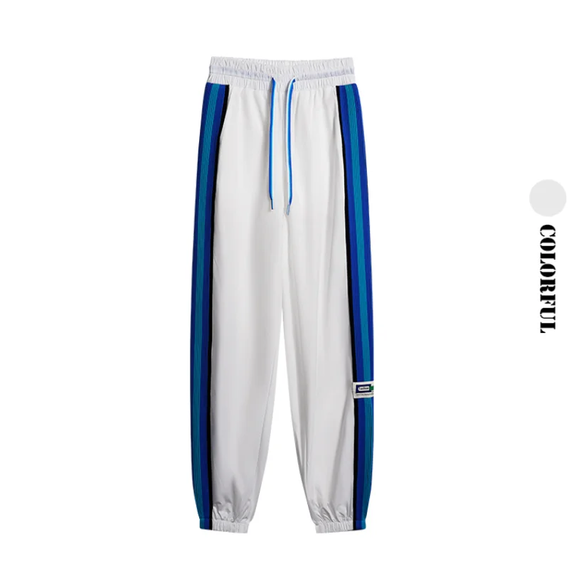 กางเกงวอร์มผู้หญิง DRUR ระบายอากาศได้ดี มีเชือกผูก เอวยางยืด สีตัดกัน สไตล์ลำลอง มีกระเป๋า เหมาะสำหรับออกกำลังกาย ชุดออกกำลังกาย