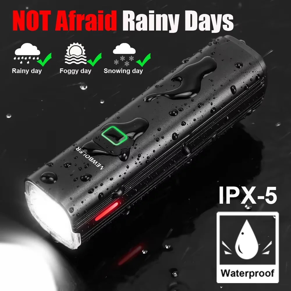 NEWBOLER 1000 lumenów latarka na rower USB rower przedni zestaw tylnych świateł przeciwdeszczowy reflektor MTB 4800mAh lampa rowerowa akcesoria — zdjęcie 7