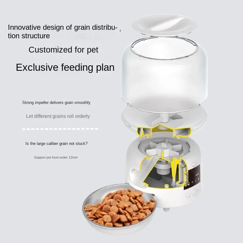 3L Visual Pet Feeder Smart Button Dog Cat Feeding Bowl Regular and Quantitative Feeding Bowl