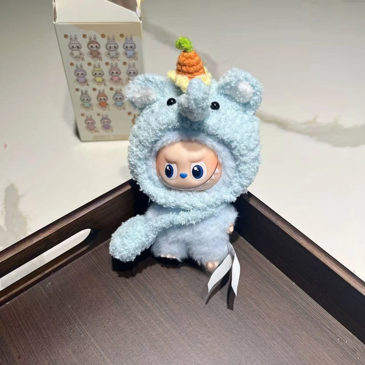 

Для 10 см куклы Лабубу ручной работы вязание из пряжи для животных чехол на голову Labubu оригинальные куклы 4,0 плюшевые игрушки одежда «сделай сам» милые аксессуары