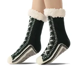 Calcetín peludo para mujer, regalo de Navidad, suave, para el hogar, interior, invierno, cálido, de felpa, para dormitorio, agarre antideslizante de silicona, calcetines térmicos