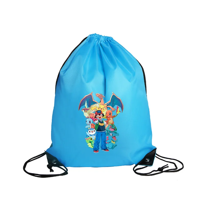 بوكيمون أنيمي الرباط حقيبة سعة كبيرة رياضة اليوغا على ظهره خفيفة الوزن كيس التخزين الكتف حزمة جيب حقائب للهدايا
