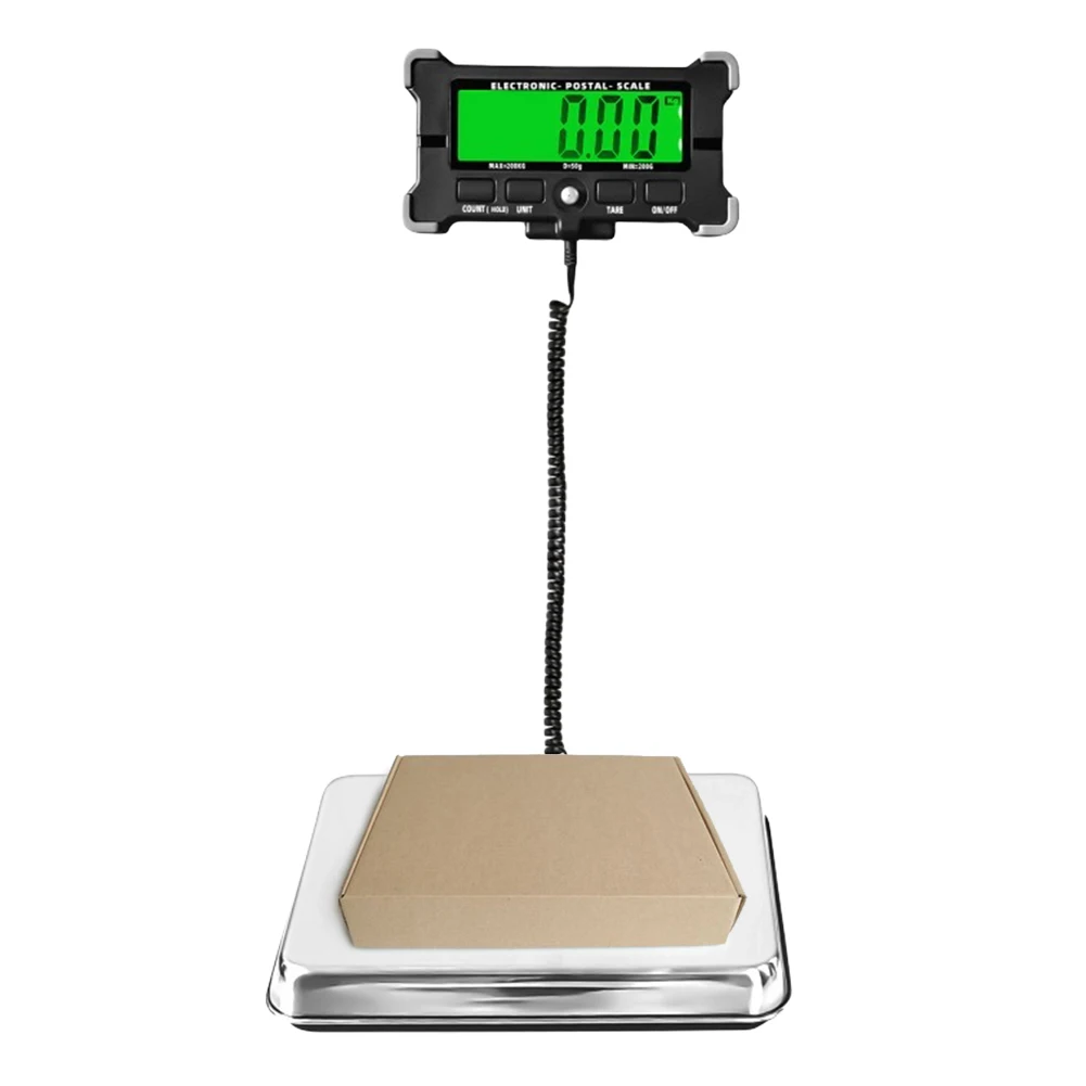 200KG Digital Scale Electronic Postal Scale 50g Precision Integrated Stainless Steel Floor Scale Portable Shipping Scale