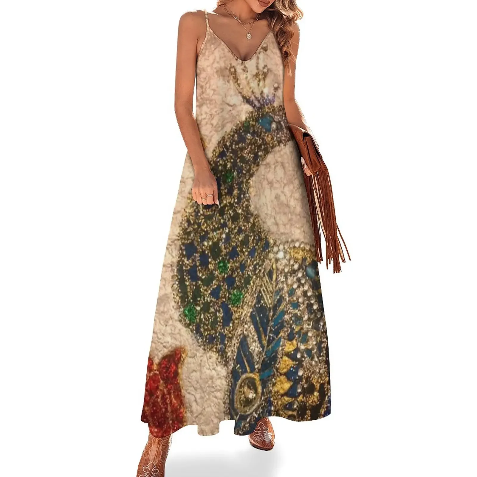 Peacock Sleeveless Dress Women's summer skirt dresses women summer 2025 dresses for women 2025