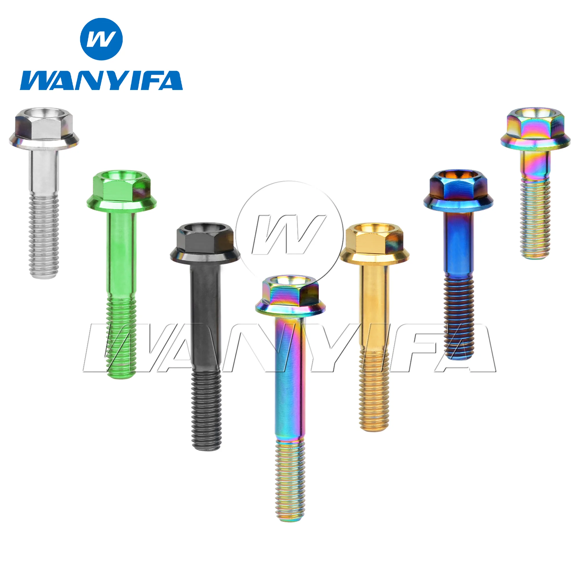 

Wanyifa Titanium Bolt M6/M8x10-70mm Hex Flange Head Titanium Bolts Lengths DIN6921 Standard for Bicycle and Motorcycle Use