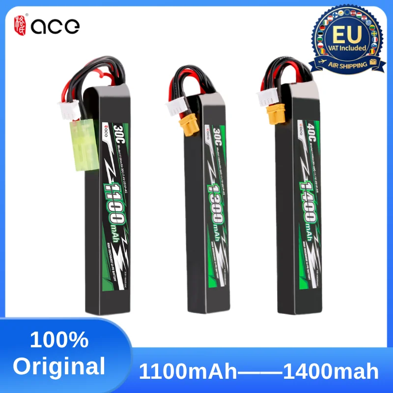 Gens ACE Children's Toy Soft Bullet Gun Batteries Are Compatible With Lehui MP9, Jingji PDX, Tamiya XT30, and Renxiang AK M416.
