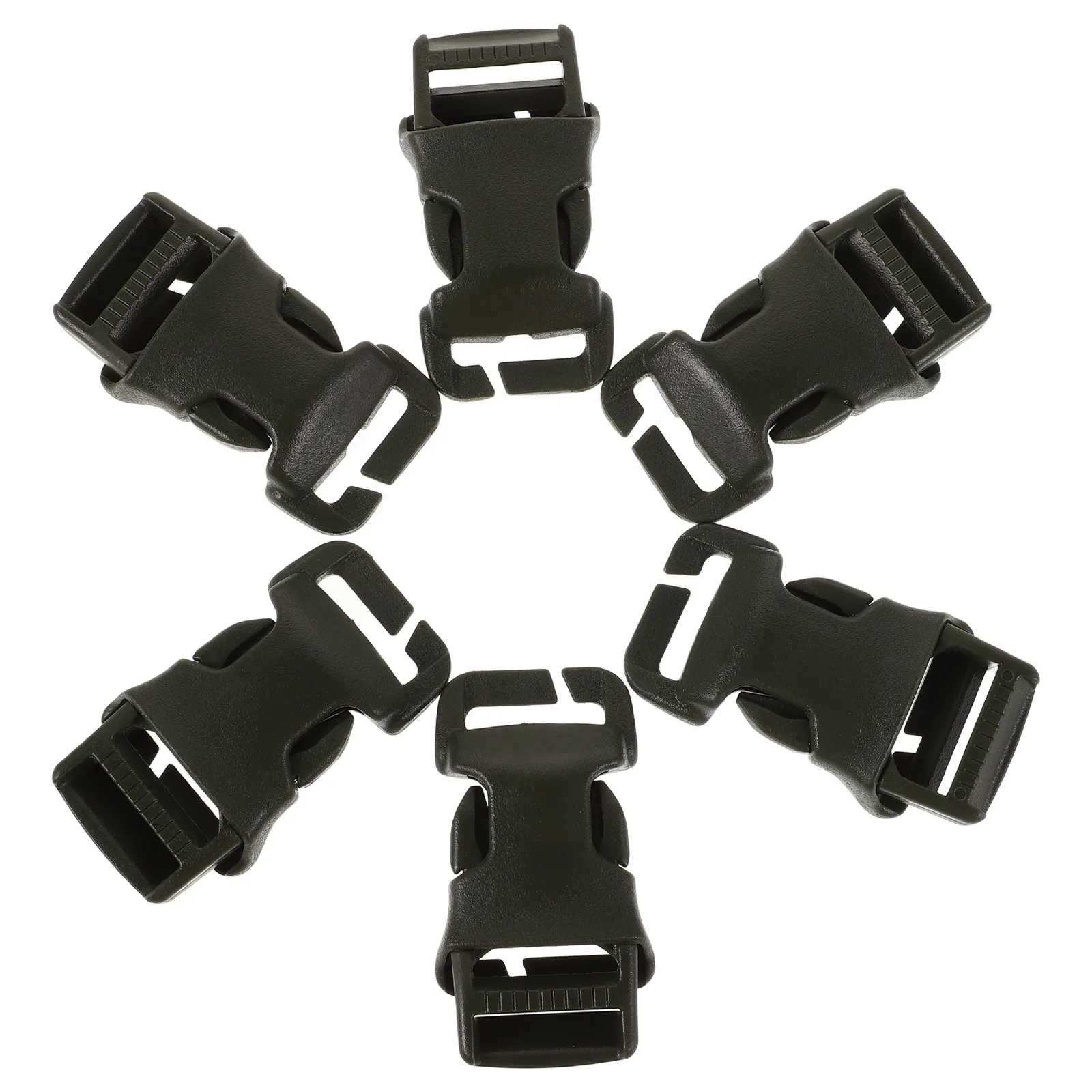 

6pcs Quick Release Plastic Buckles Parachute Snap Fastener For Backpack Webbing Strap Replacement Dark Green 2.5Cm Lightweight
