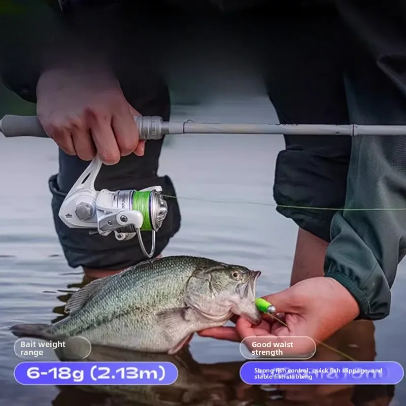 مجموعة كومبو لقضيب الصيد، مجموعة قضيب الصب المحمولة خفيفة الوزن للمبتدئين، عمود كربون متين مدمج للمياه العذبة البحرية #2