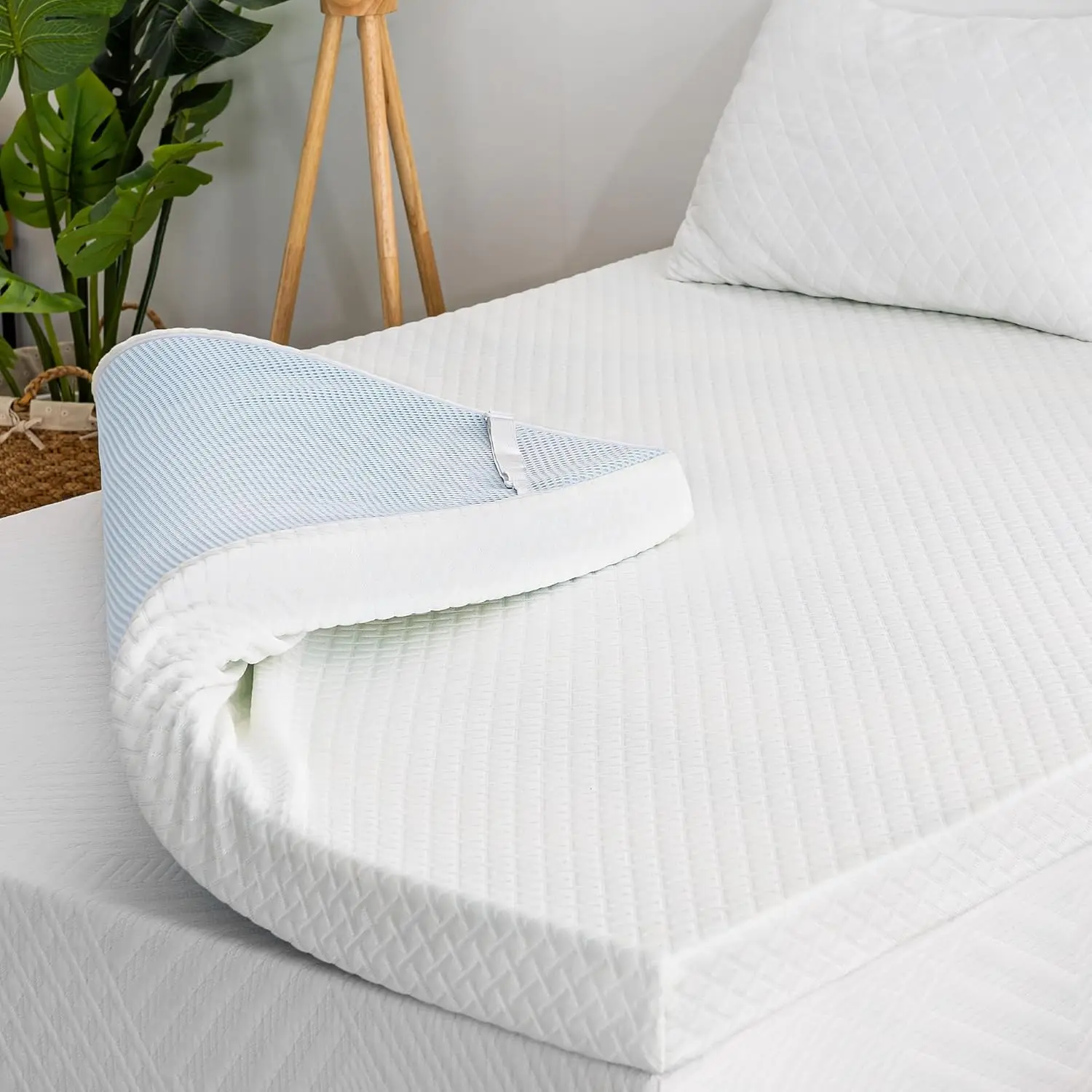 4 Inch Gel Memory Foam Mattress Topper King Size, Cooling Bed Topper for Pressure Relief with Removable Breathable Soft Cover