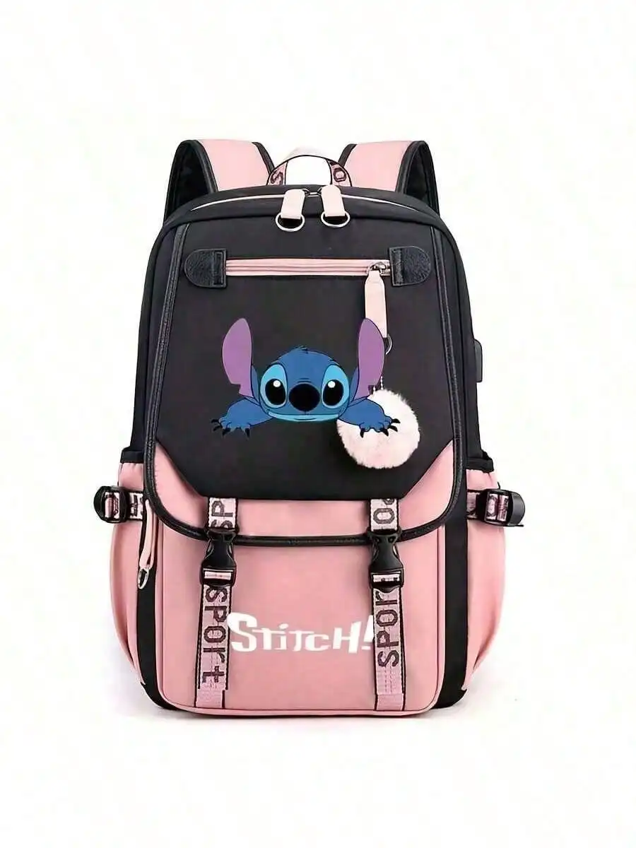 Stitch Backpack,Travel Durable Backpack, Stylish  Bag, Large Capacity Foldable Outdoors Daypack