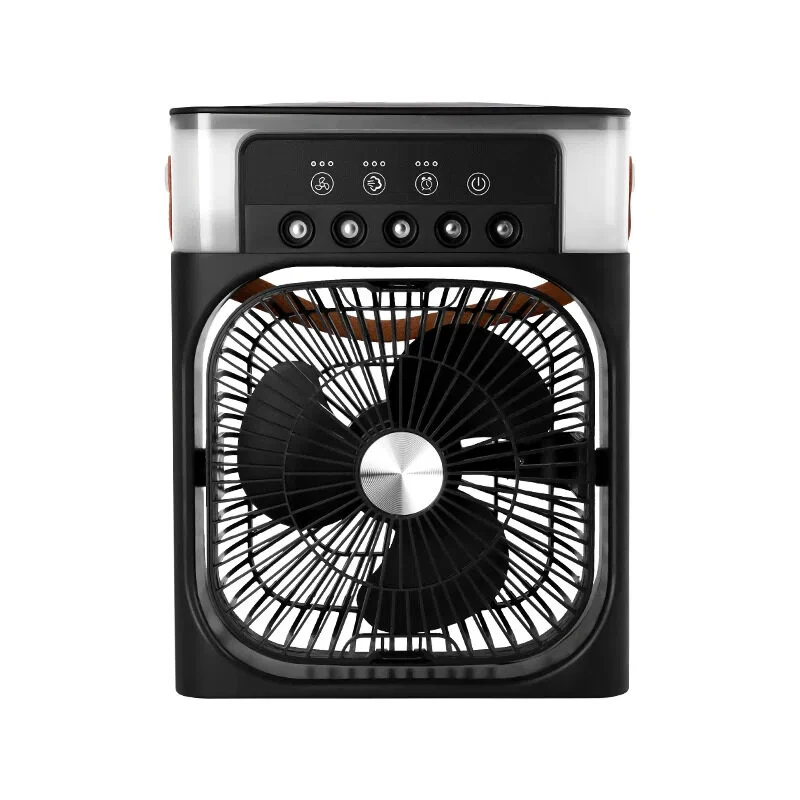 Large Five-Hole Humidifying Misting Fan USB Rechargeable Desktop Portable Fan with Colorful Lighting image 5