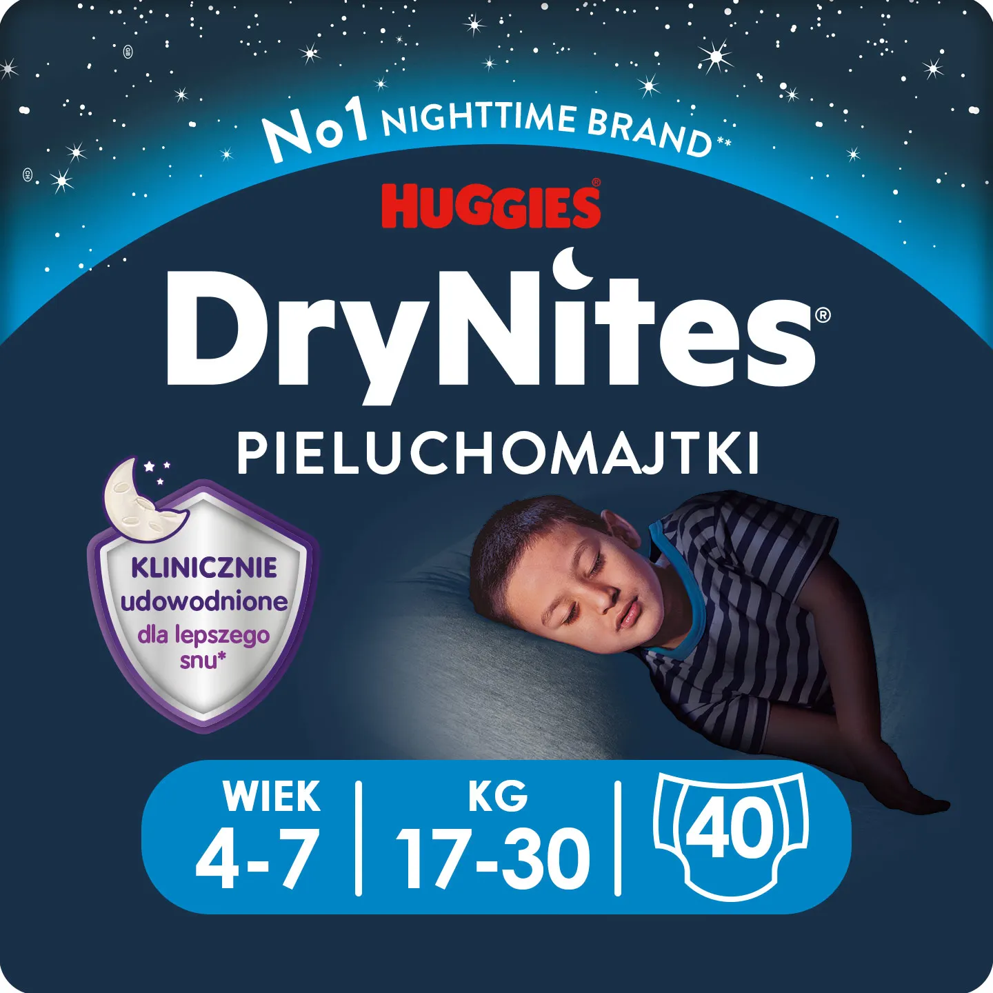 HUGGIES DryNites Boy 4-7 Years (17-30kg) 4x10 PCs