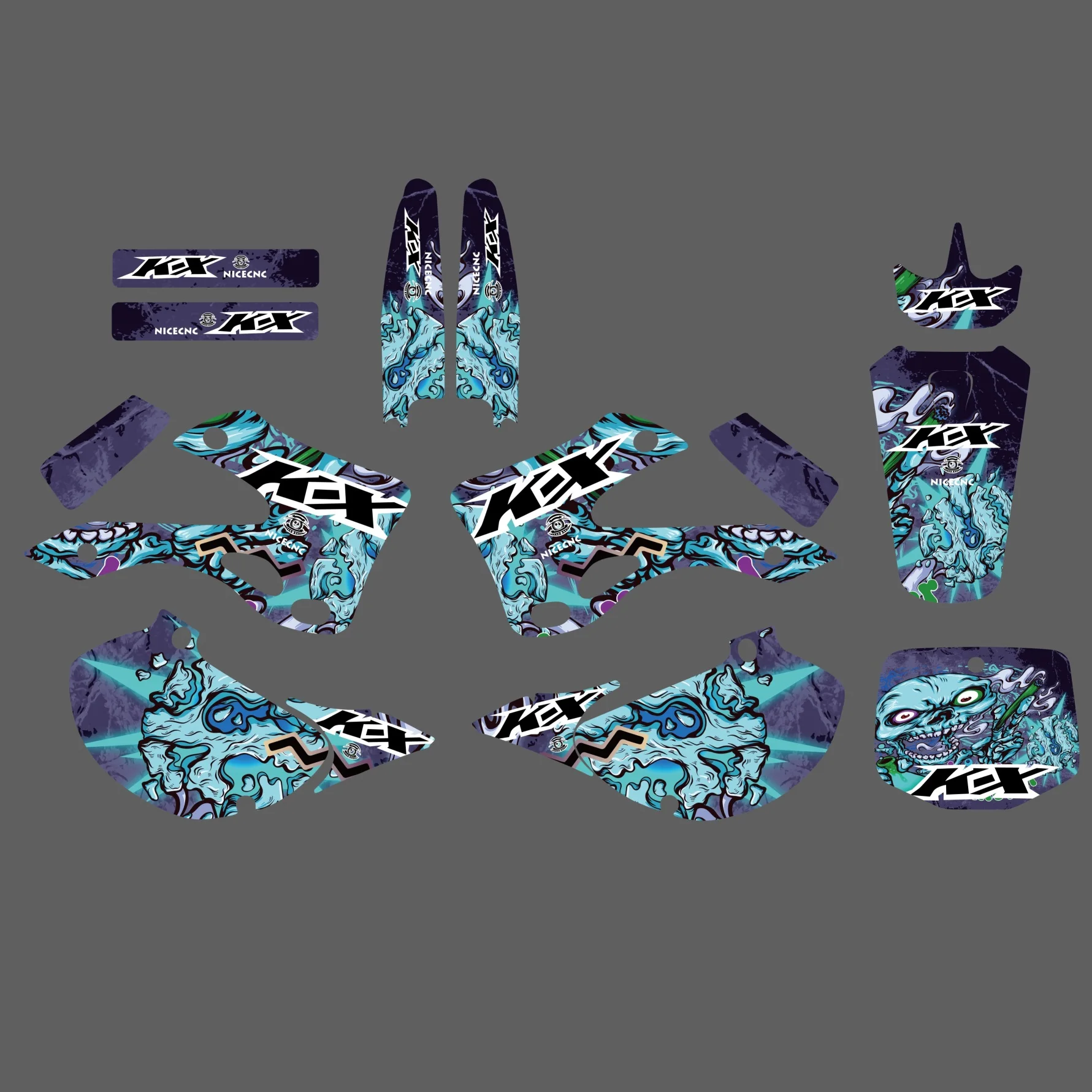 NICECNC For Kawasaki KX 125 250 KX125 KX250 1999 2000 2001 2002 Motorcycle Fairing Graphics Background Decals Sticker Customize