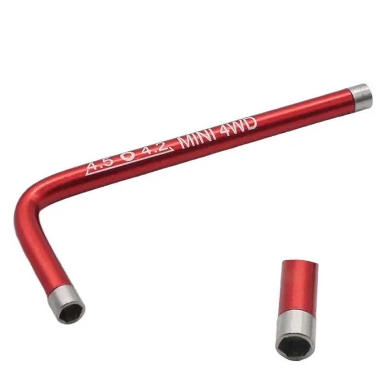 أداة تعديل السيارة الصغيرة 4WD ذاتية الصنع مفتاح ربط صامولة على شكل حرف L برأس مزدوج متعدد الألوان لصواميل Tamiya Mini 4WD Racer M2 #5