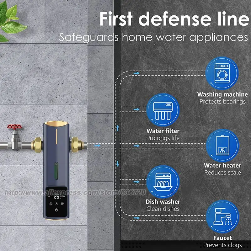 مرشحات الرواسب الدوارة الأوتوماتيكية G350، التنظيف والتصريف التلقائي بشاشة تعمل باللمس، فلتر مياه للمنزل بأكمله قابل لإعادة الاستخدام 40 ميكرونًا