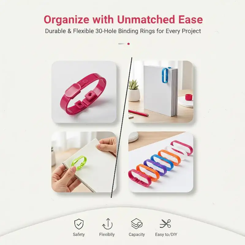 10Pcs Plastic Loose Leaf Binding Rings 30 Holes Binder Combs for A4 Paper DIY Greeting Card Photo Album Binding