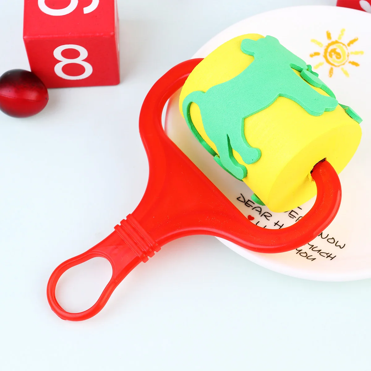 

5pcs Animal Pattern Sponge Roller Doodle Painting Tools Creative Learning Art Craft Supplies Preschool Kindergarten Decor