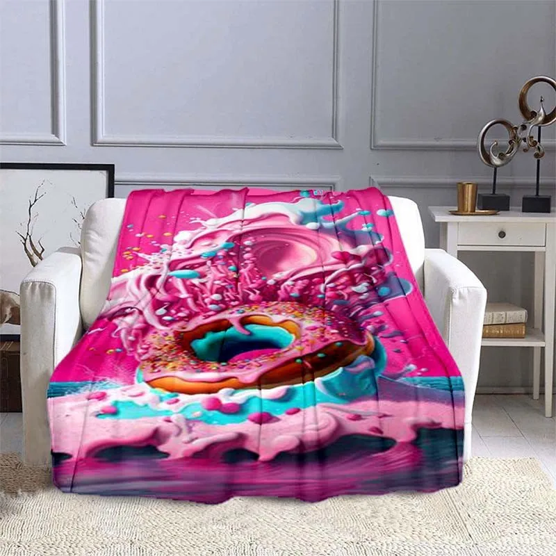 

Burger Pizza Ice Cream Blanket, Delicious Super Soft Cozy Fleece Blanket for Couch, Bed and Sofa, Cartoon Burger