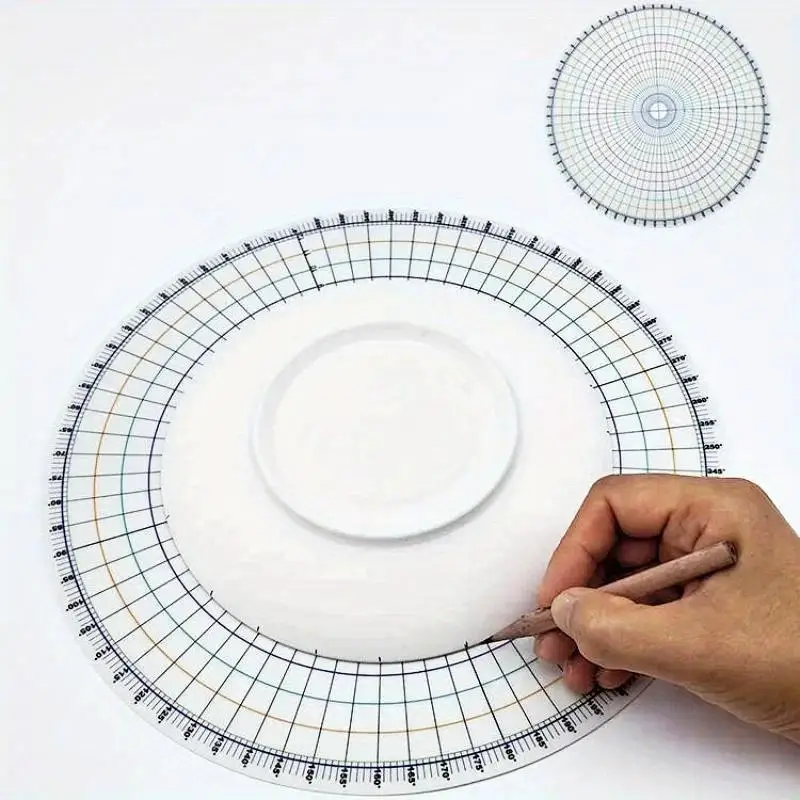 26cm Pottery Round Divider Circular Equal Parts Card Divider Ruler DIY Ceramic Underglaze Painted Auxiliary Pad Painting Tool