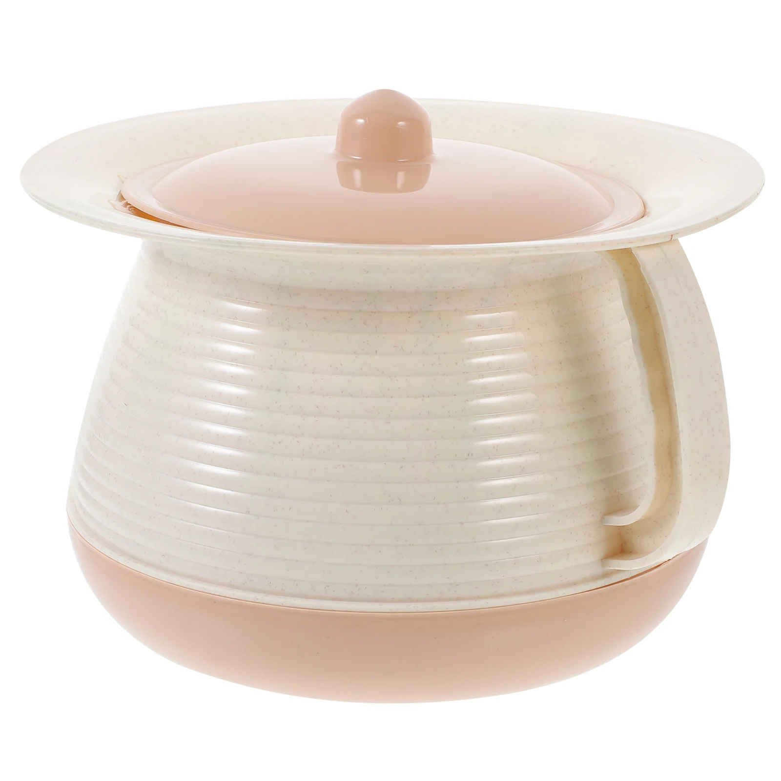 

Sturdy Plastic Urine Pot with Lid Easy Clean Portable Bedpan for Children Pregnant Women and Seniors Household Use