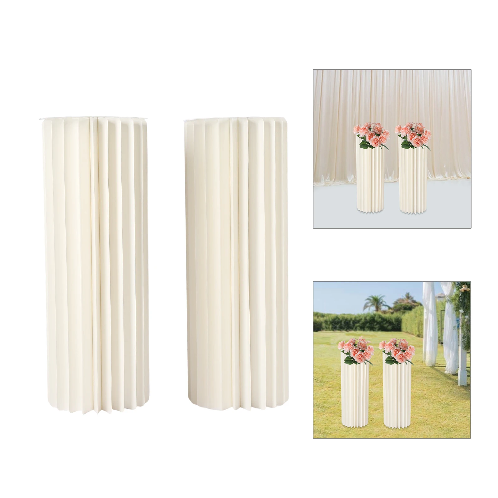 2 Pack 80cmPVC Cardboard Flower Rack Height (42 Sheets) Foldable Display Stand Banquet Guide Frame