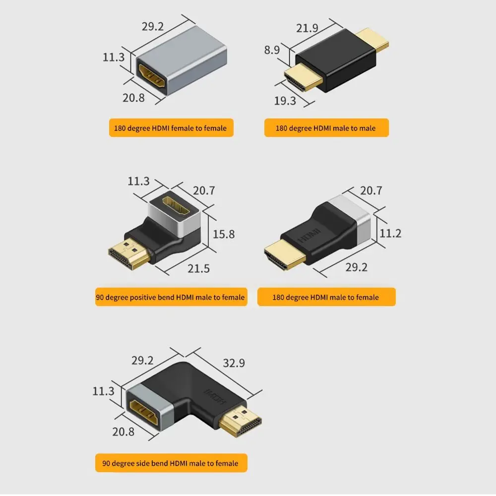 Adaptador de extensão de cabo hd universal macho para fêmea, extensor compatível com hdmi, conversor 4k 60hz