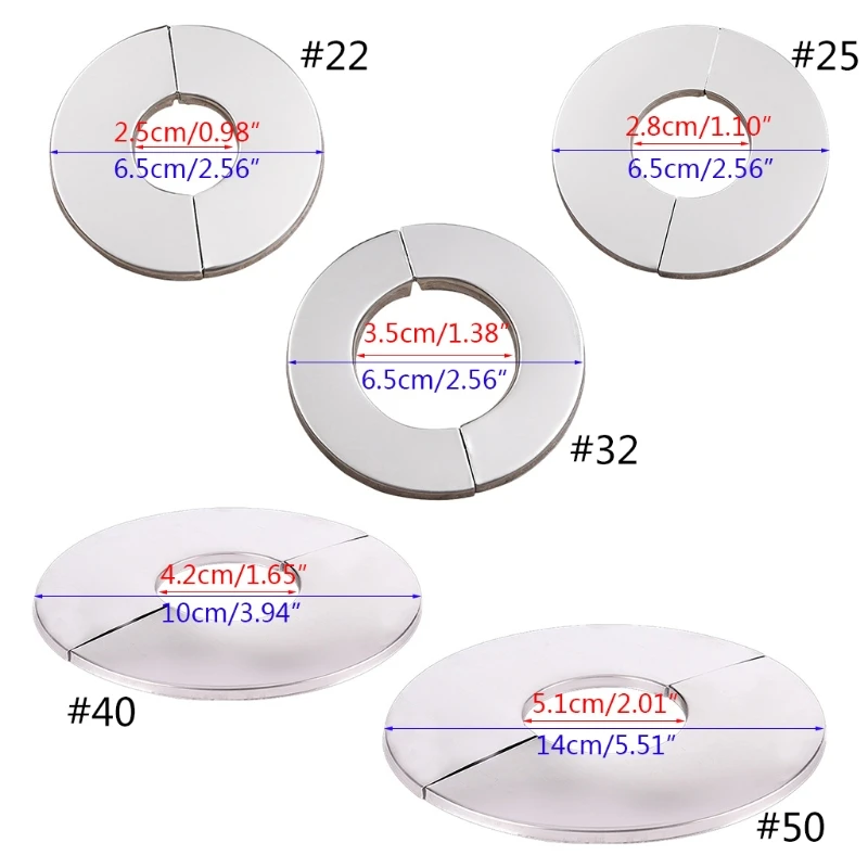 Aço inoxidável Split Round Escutcheon Plate Wall Split Flange Snap-on Faucet Capa Decorativa para Cozinha Banheiro