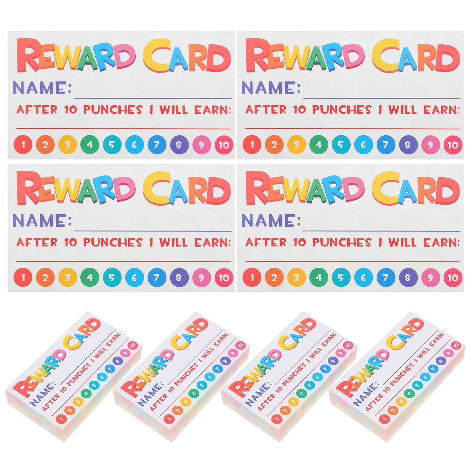 

300Pcs Educational Punch Cards Cartoon Design Reward Cards for Students Behavior Management Encouragement Tools Classroom
