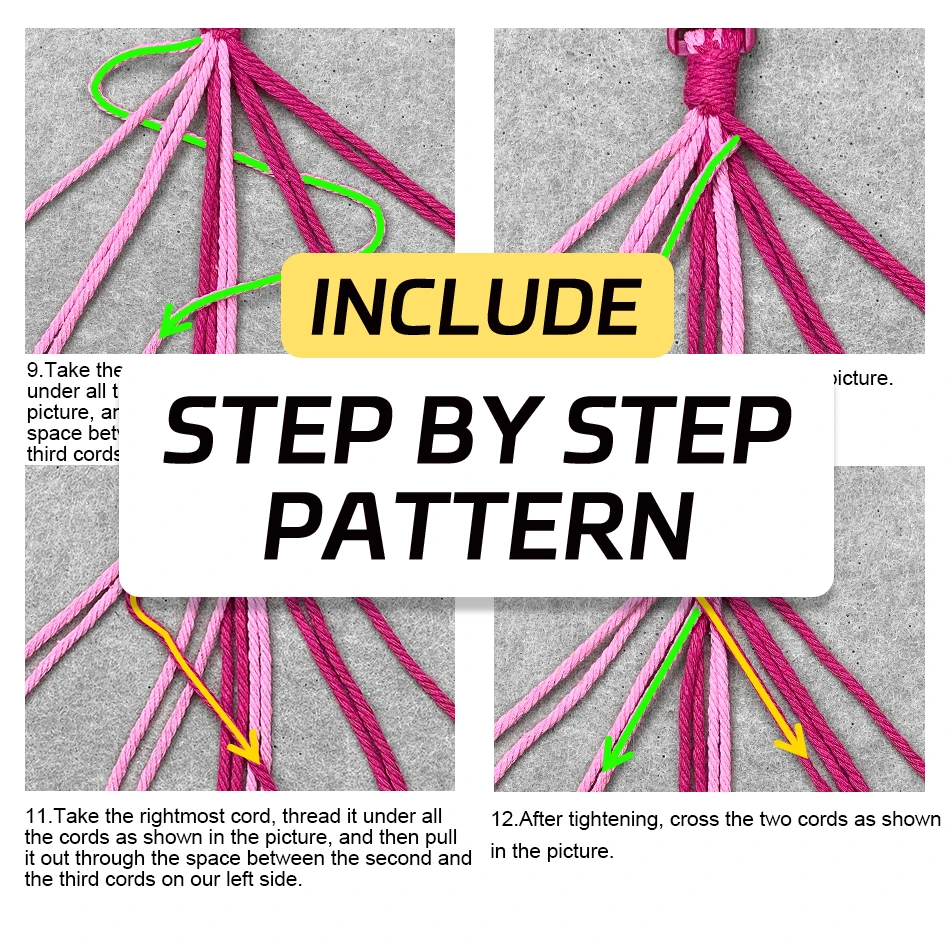 Easy-to-Follow Guides for Starters | Pet Daily Wear DIY | Vintage Multi-Color Bohemian Macrame Kit | DIY Craft Set