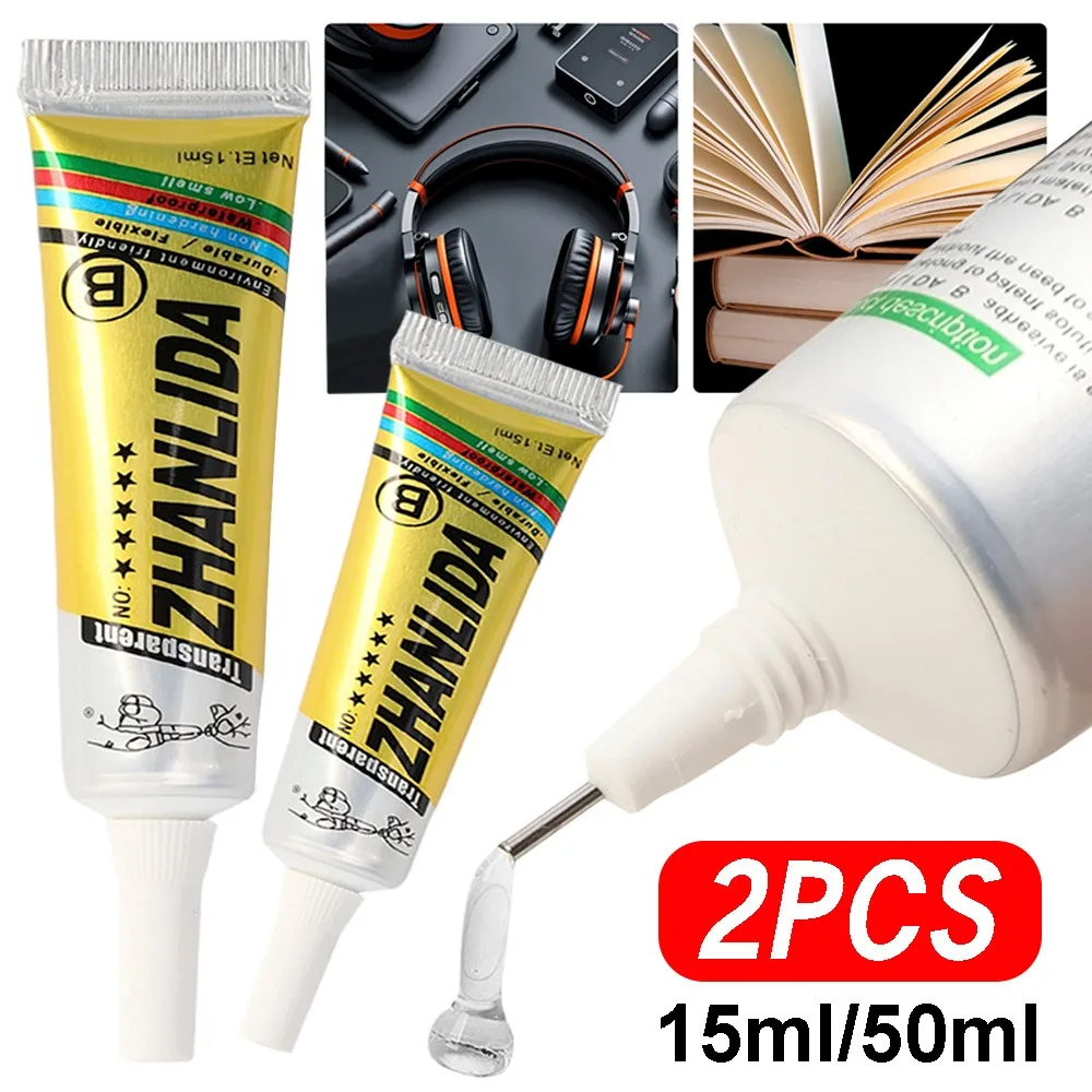 

15/50ML Repair Glue with Precision Applicator Tip Repair Glue for Book Phone Screen Frame Bonding and Battery Back Cover Repair