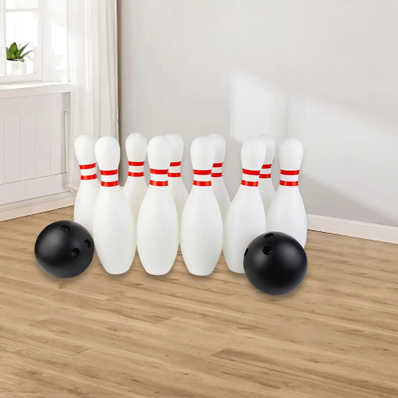 Kids Bowling Set Outdoor Game Motor Skills 10 Pin and 2 Balls Educational for Ages 3 4 5 Children Birthday Gifts Party Favors