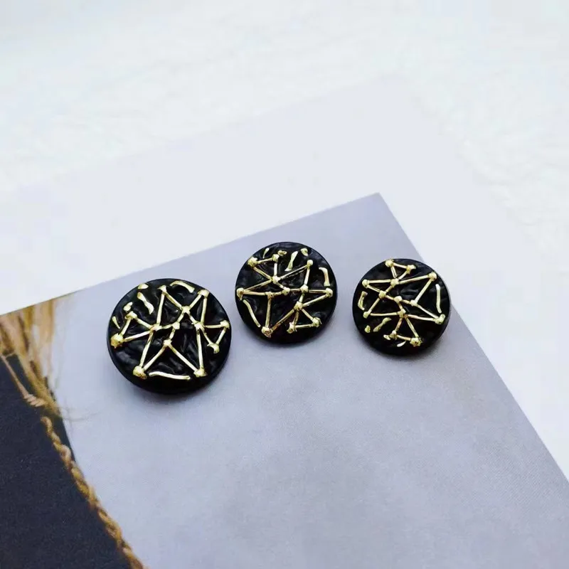 10pcs 18/20/23mm Retro Crack Metal Button Vintage Black Gold White Round buttons Sewing Clothing Coat Jacket Sweater Accessories