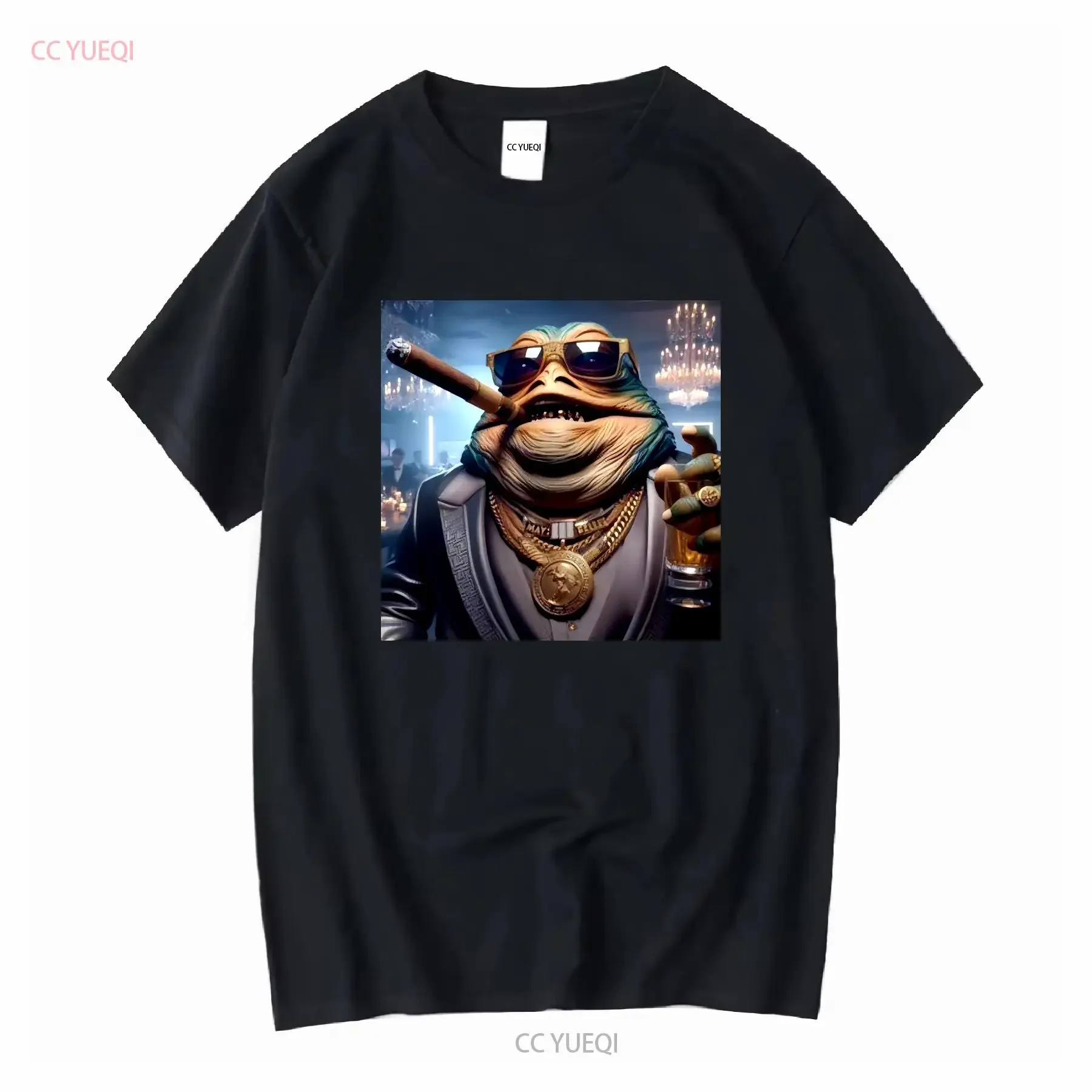 Jabba the Hutt Gangster AI camiseta vintage lavada homme gráfico Unisex ligeramente suave estirado Top para uso diario elegante
