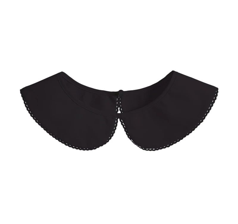 الحلو الأبيض انفصال دمية وهمية طوق شال كيب صغير النساء الفتيات التلبيب بلوزة قميص علوي فستان سترة طوق الزخرفية #6