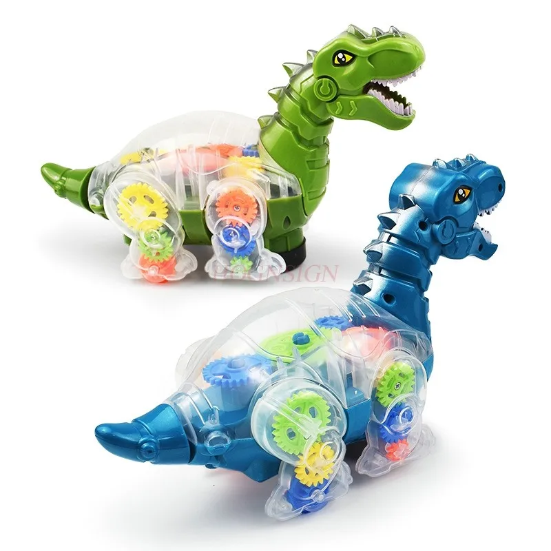 Kinder elektrische universelle Dinosaurier Spielzeug Auto Sound und Licht Musik transparente Ausrüstung Flash Spielzeug Junge Geschenk