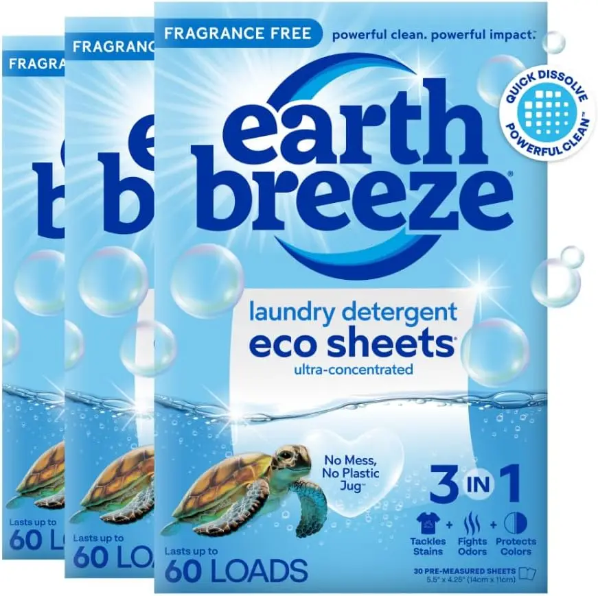 

Laundry Detergent Sheets Fragrance-Free - 180 Loads Eco Liquidless Soap - Travel-Friendly for Hot & Cold Cycles, Ta