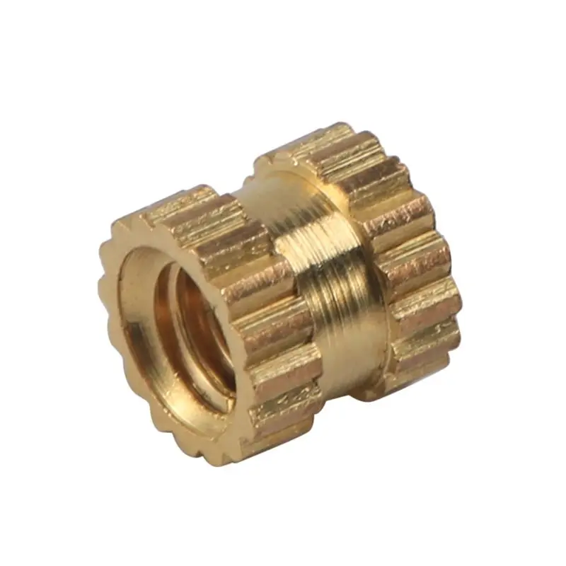 DT17 300pcs M2 X 3mm Brass Cylinder Knurled Threaded Round Insert Embedded Nuts for Injection Molding
